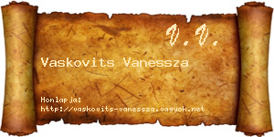 Vaskovits Vanessza névjegykártya